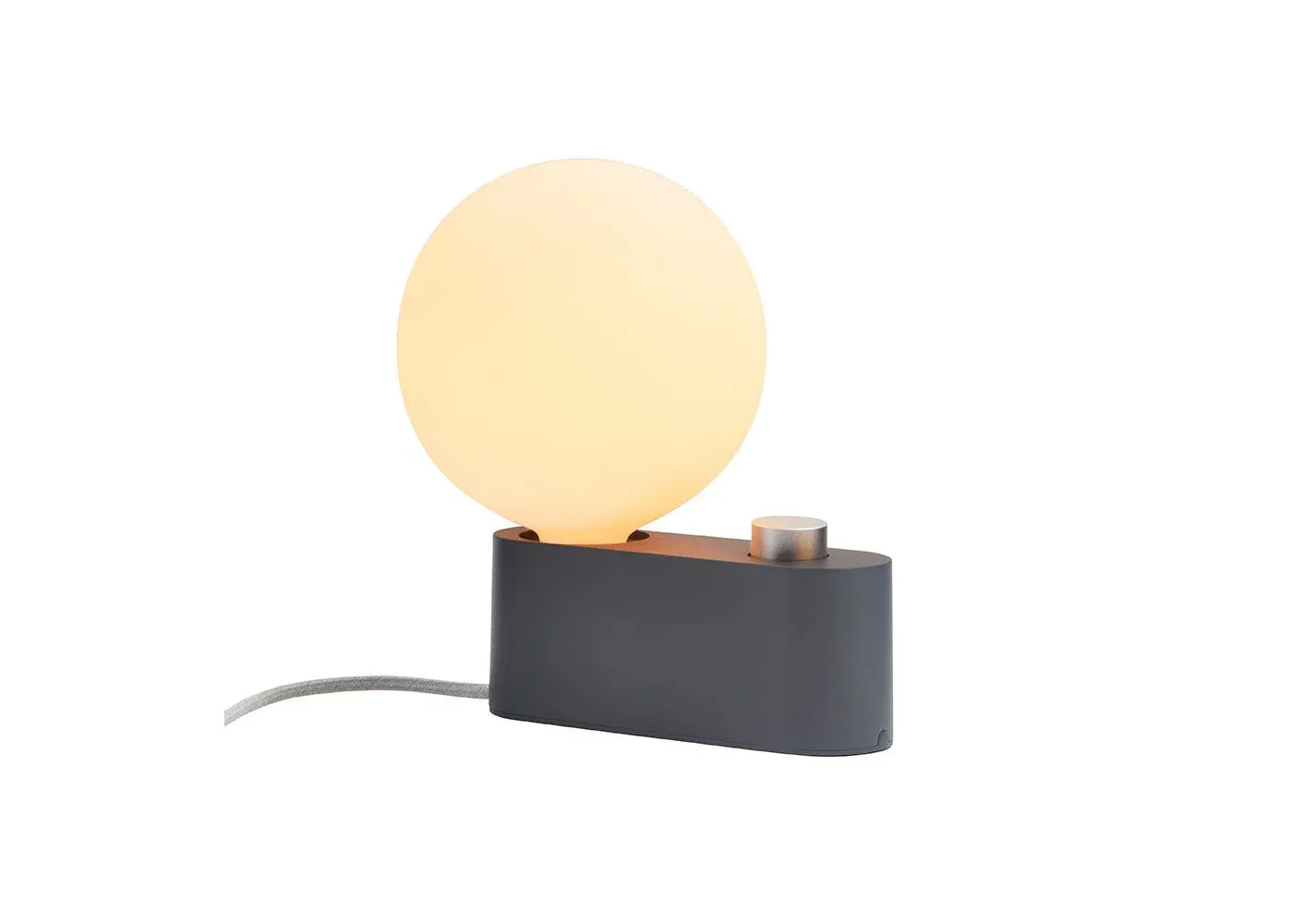 Table and Wall Lamp with Bulb - Charcoal, Alumina