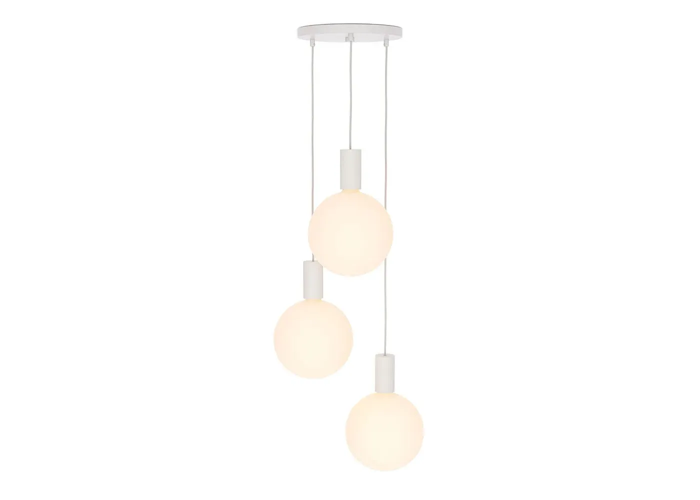 Triple Pendant Light with Canopy - White, Alumina image