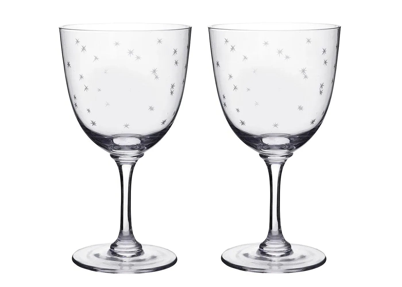 Wine Glasses with Star Design - Clear, Glass image