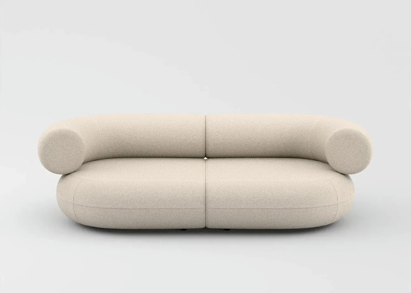2-Seater Sofa - Ivory, Boucle Fabric