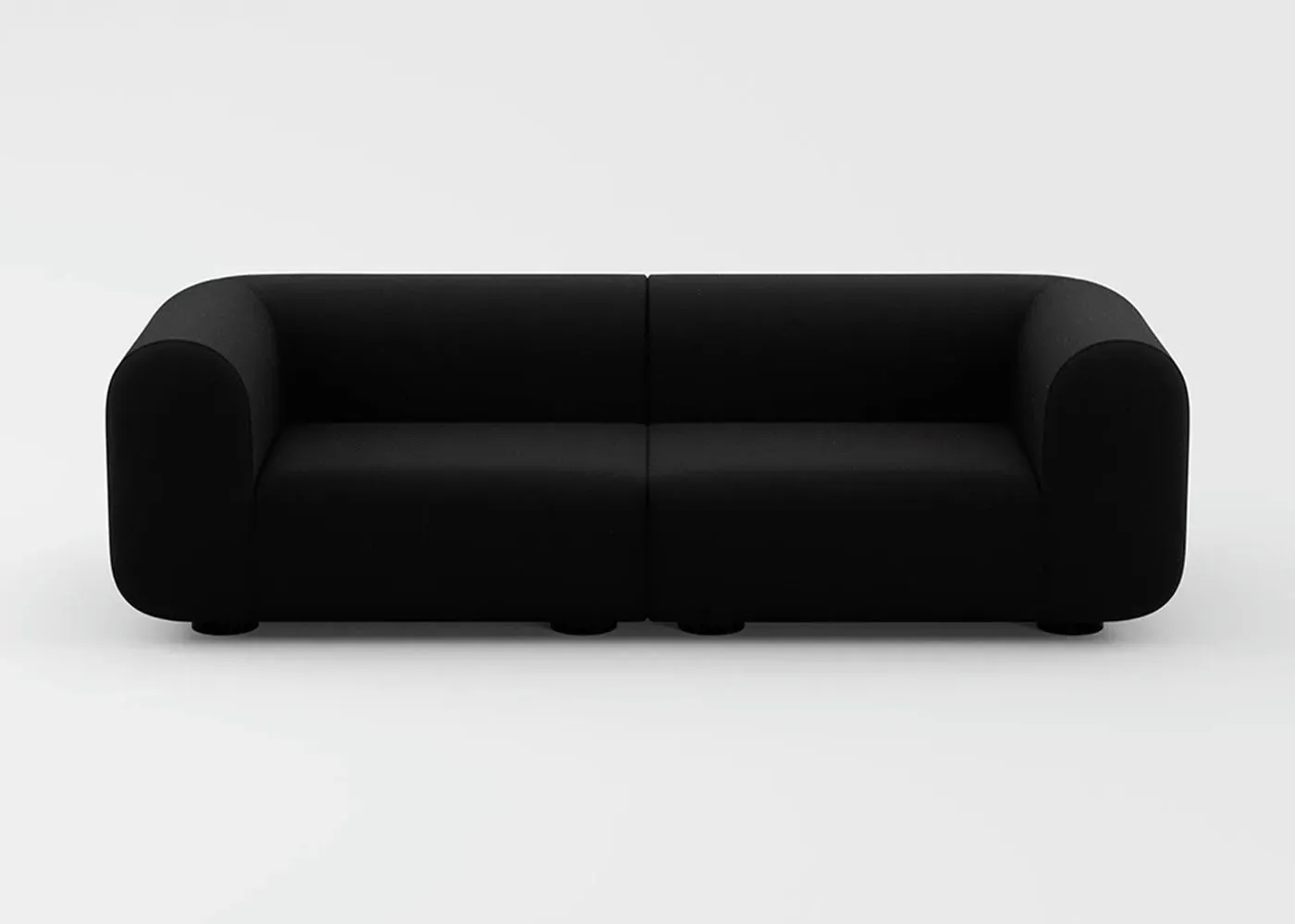 2.5-Seater Plump Sofa - Black, Fabric