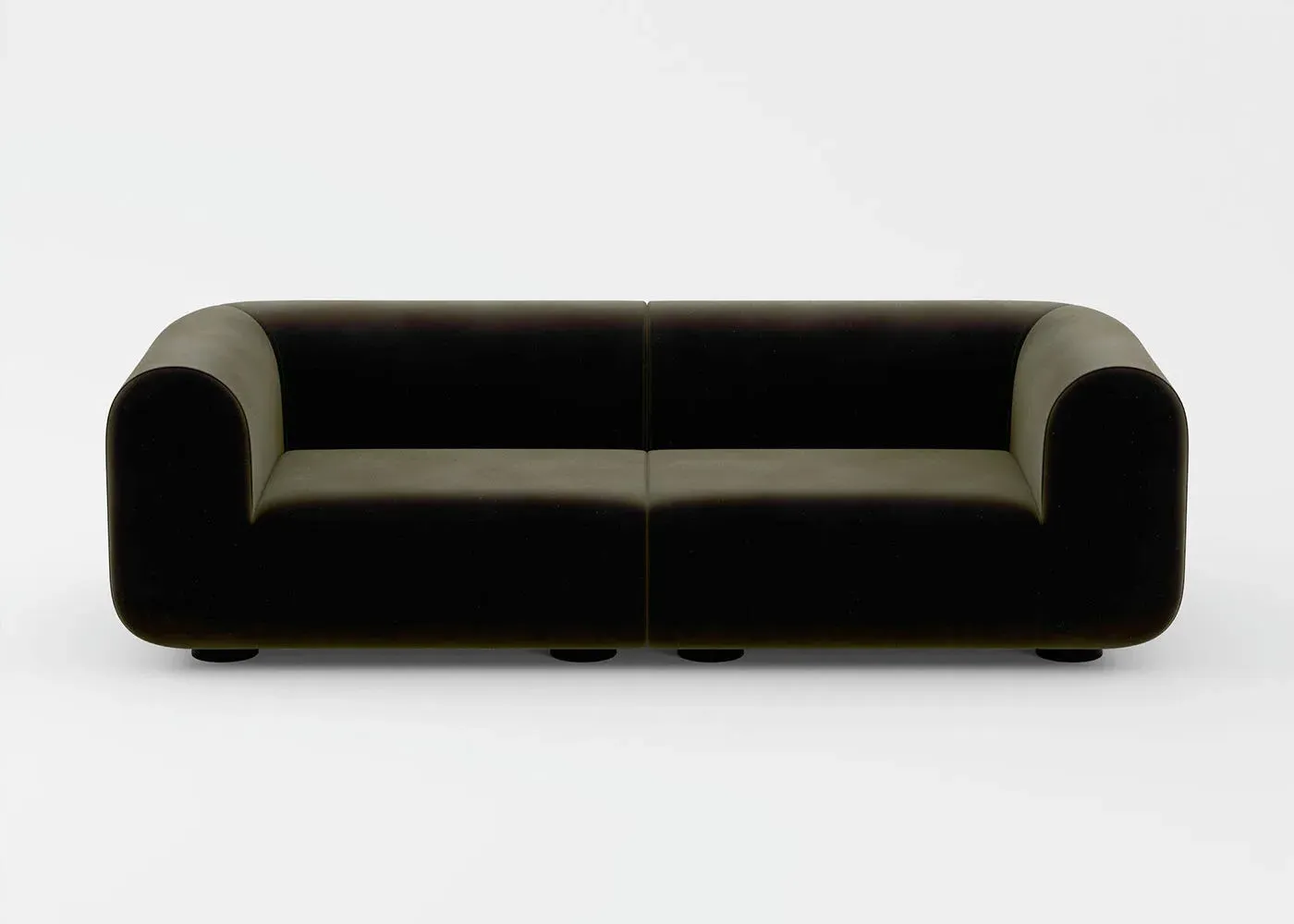 2.5-Seater Plump Sofa - Green, Fabric image