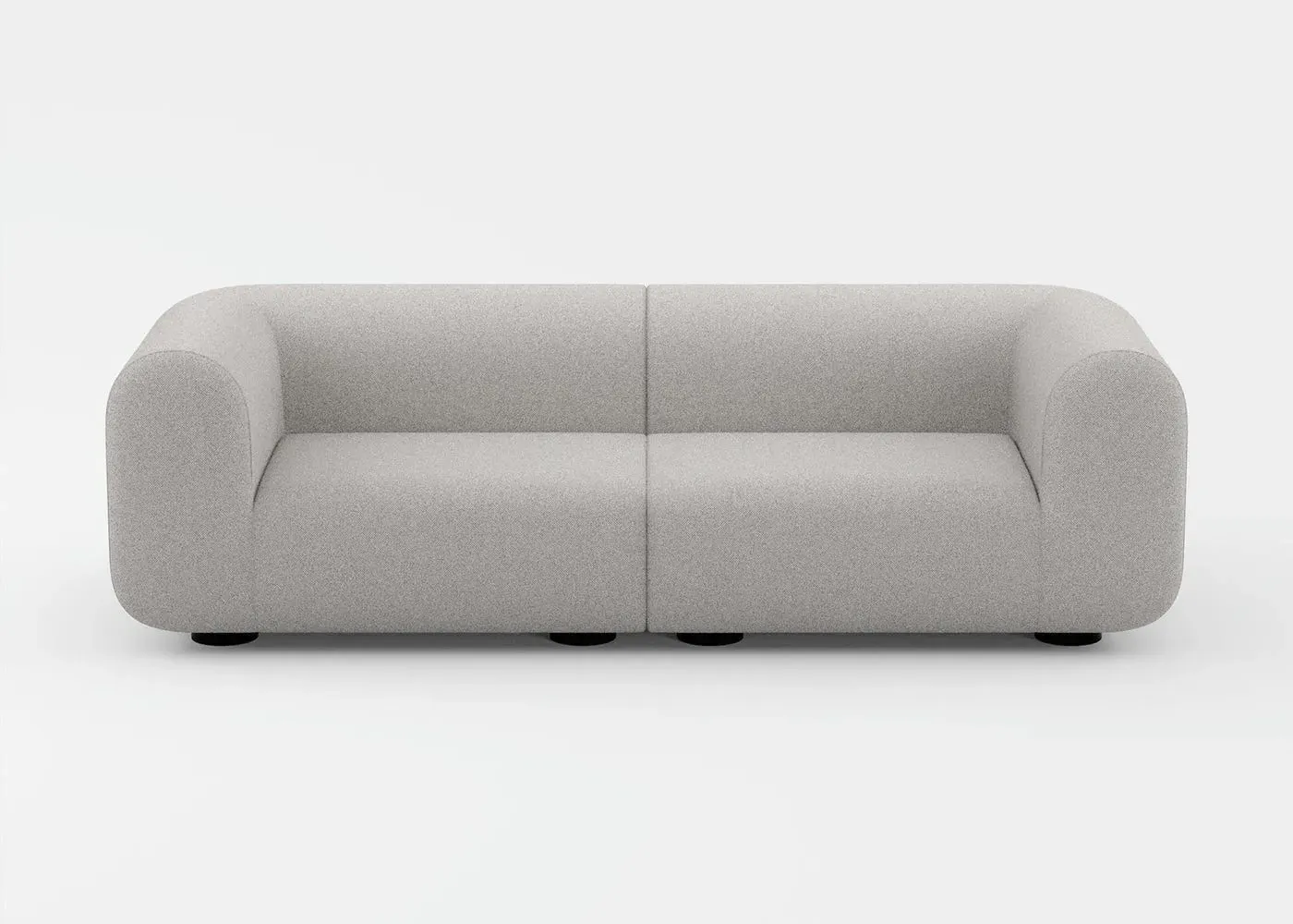 2.5-Seater Plump Sofa - Grey, Fabric