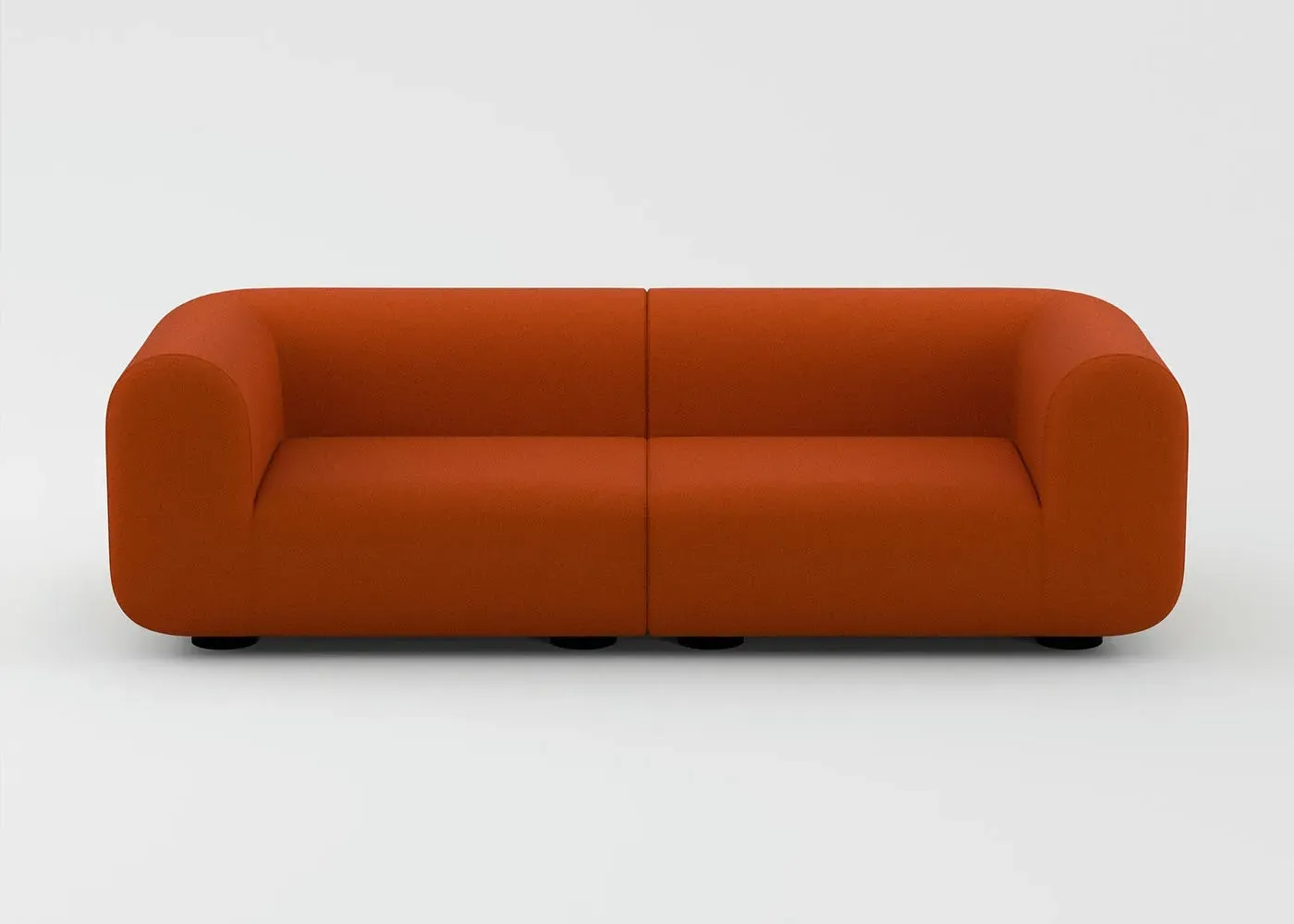 2.5-Seater Plump Sofa - Orange, Fabric