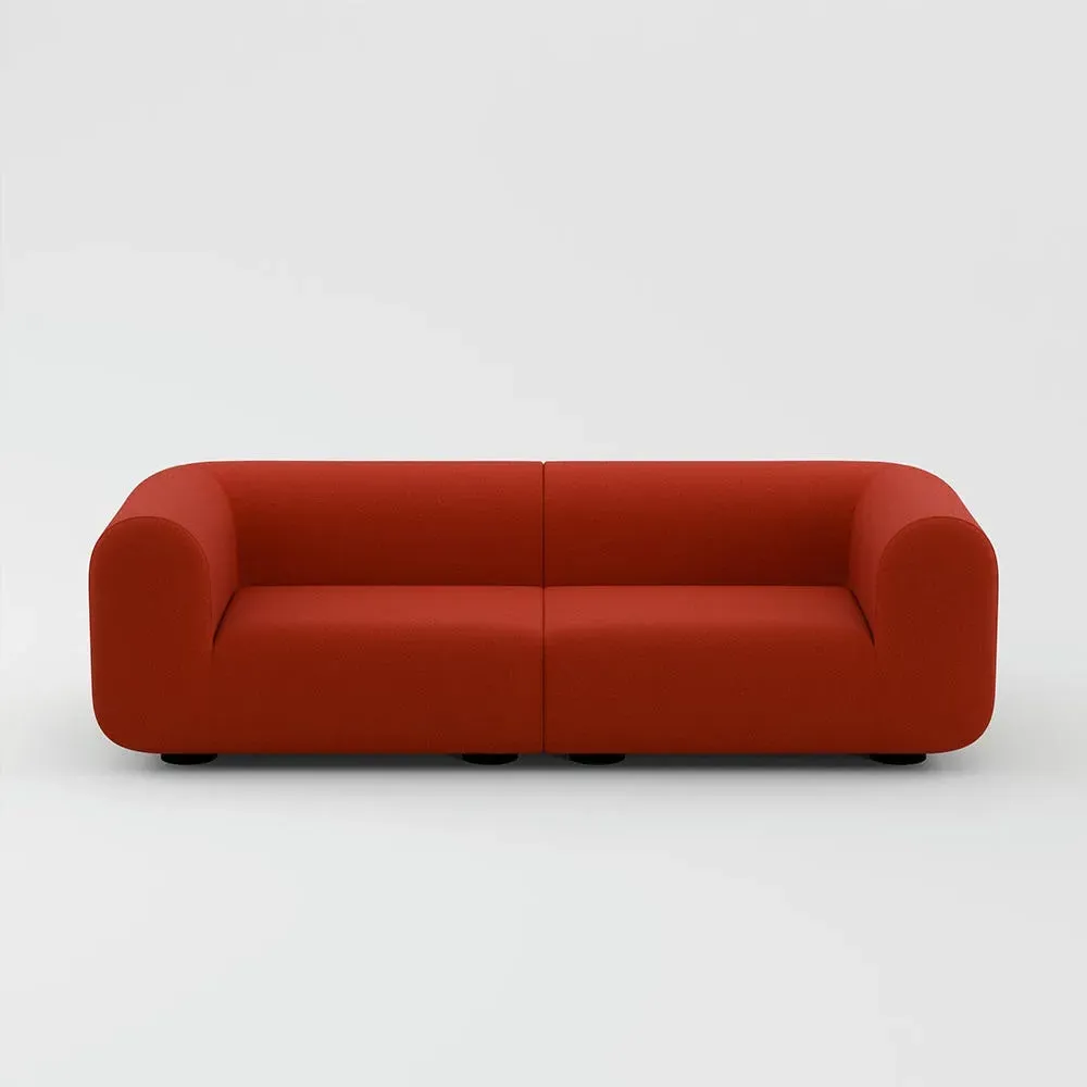 2.5-Seater Plump Sofa - Red, Fabric