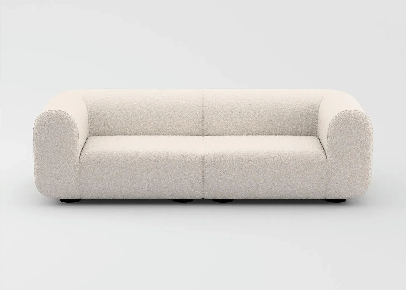 2.5-Seater Plump Sofa - White, Fabric