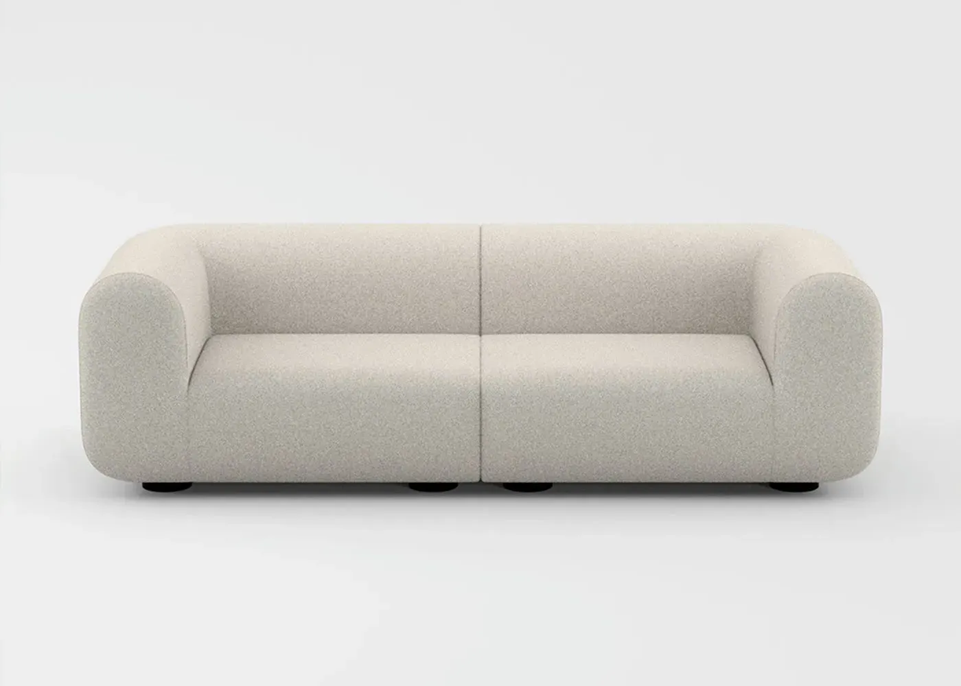 2.5-Seater Plump Sofa - White, Fabric