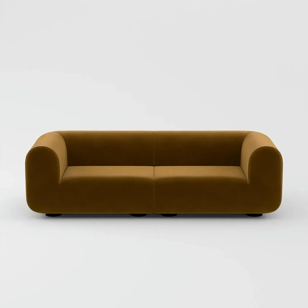 2.5-Seater Plump Sofa - Yellow, Fabric