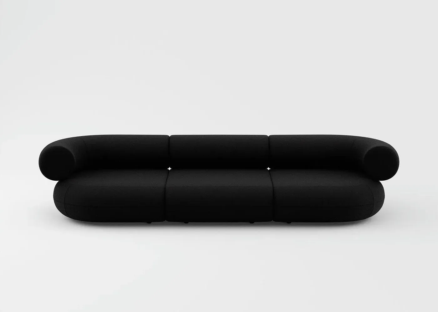 3-Seater Sofa - Black, Hallingdal Fabric
