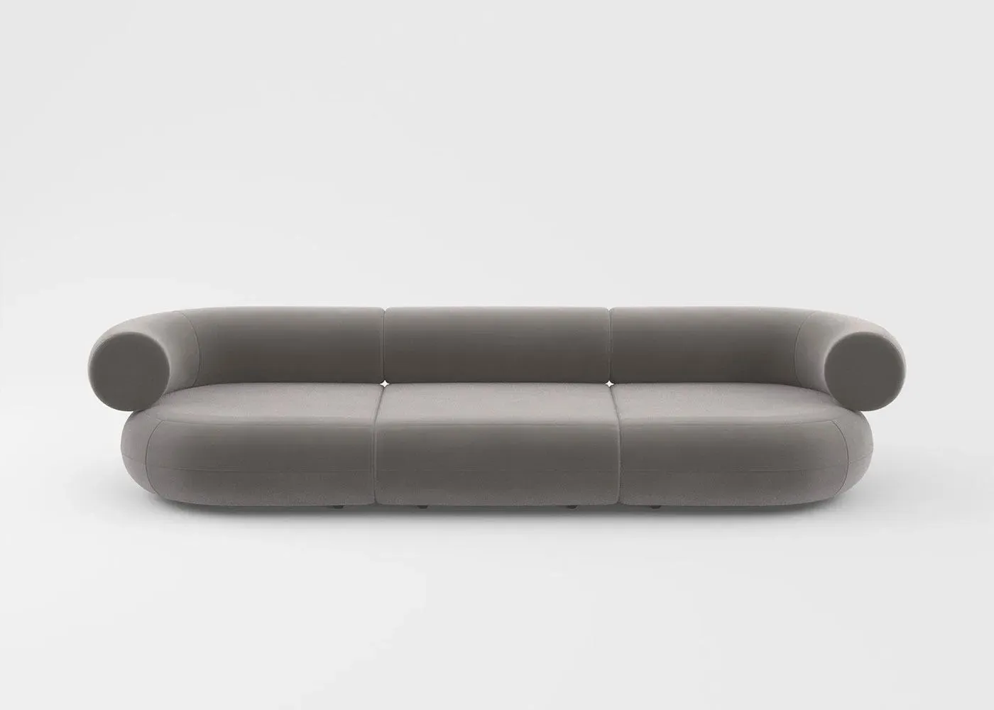 3-Seater Sofa - Clay Grey, Velvet Fabric image