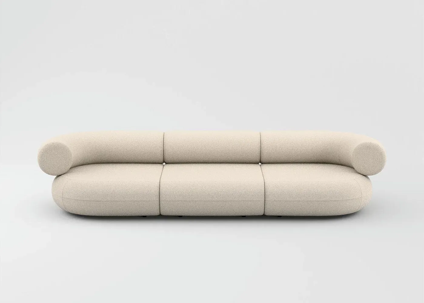3-Seater Sofa - Ivory, Boucle Fabric