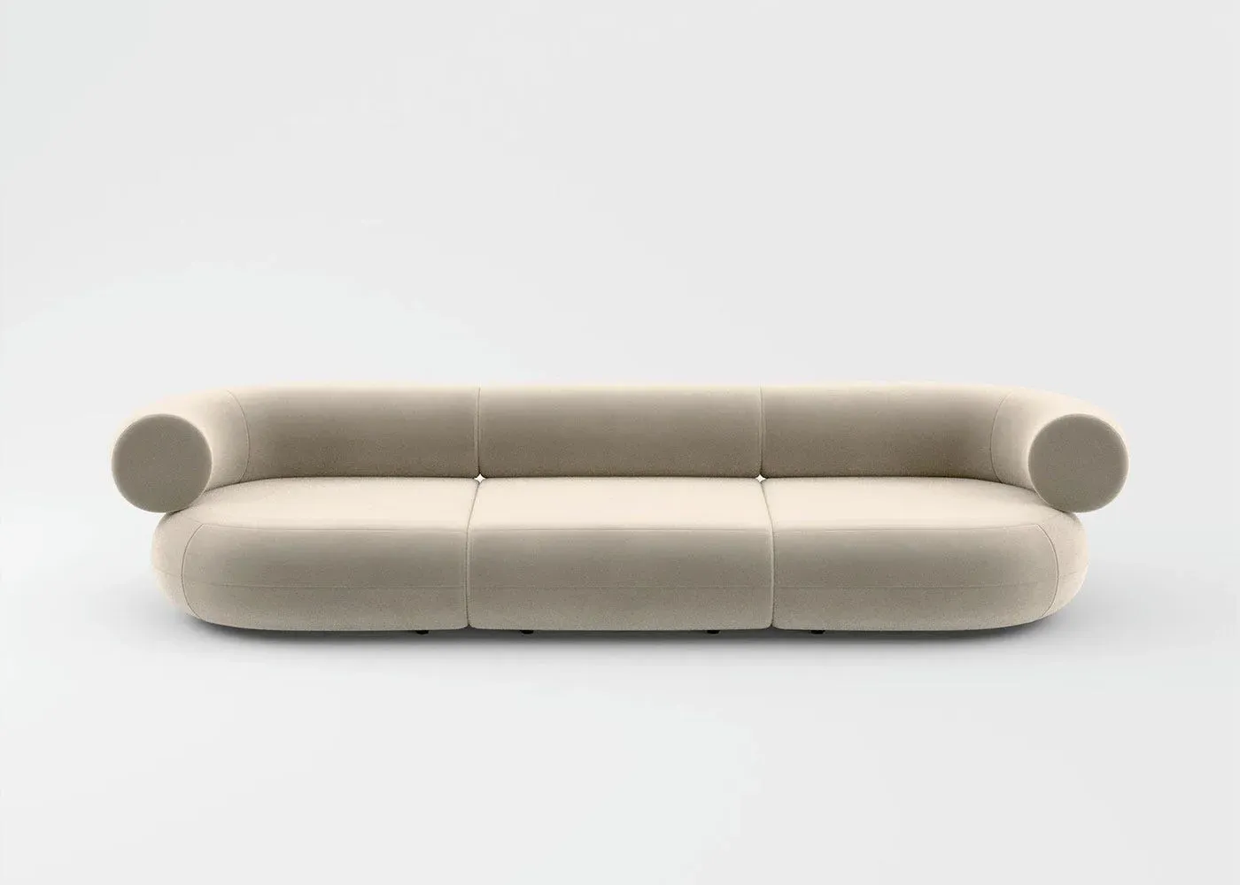 3-Seater Sofa - Pearl, Velvet Fabric