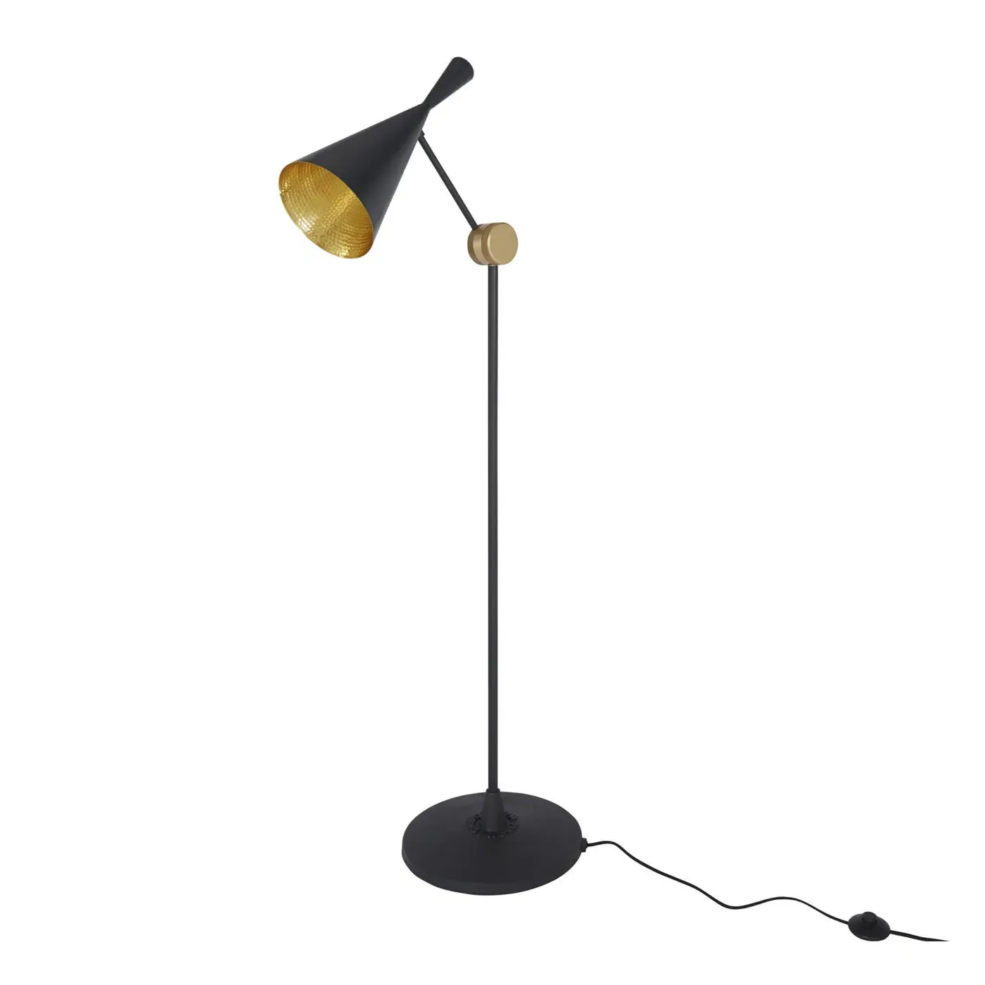 Beat Floor Lamp with Adjustable Head - Black, Brass image