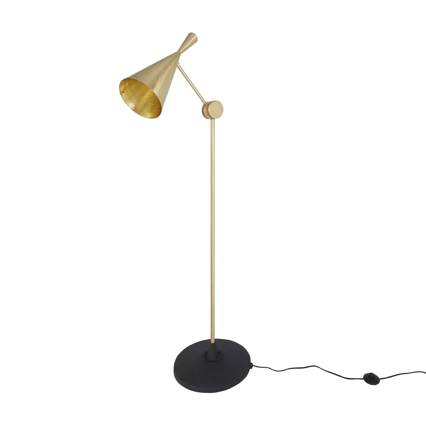 Beat Floor Lamp with Angled Head - Brass image