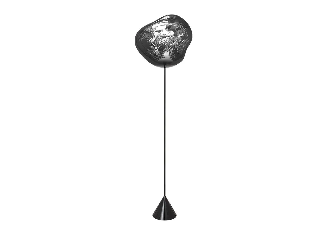Cone LED Floor Lamp with Slim Base - Chrome image