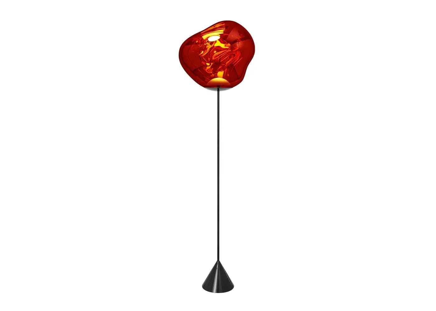 Cone LED Floor Lamp with Slim Base - Copper