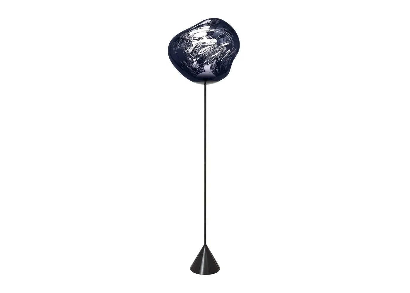 Cone LED Floor Lamp with Slim Base - Grey