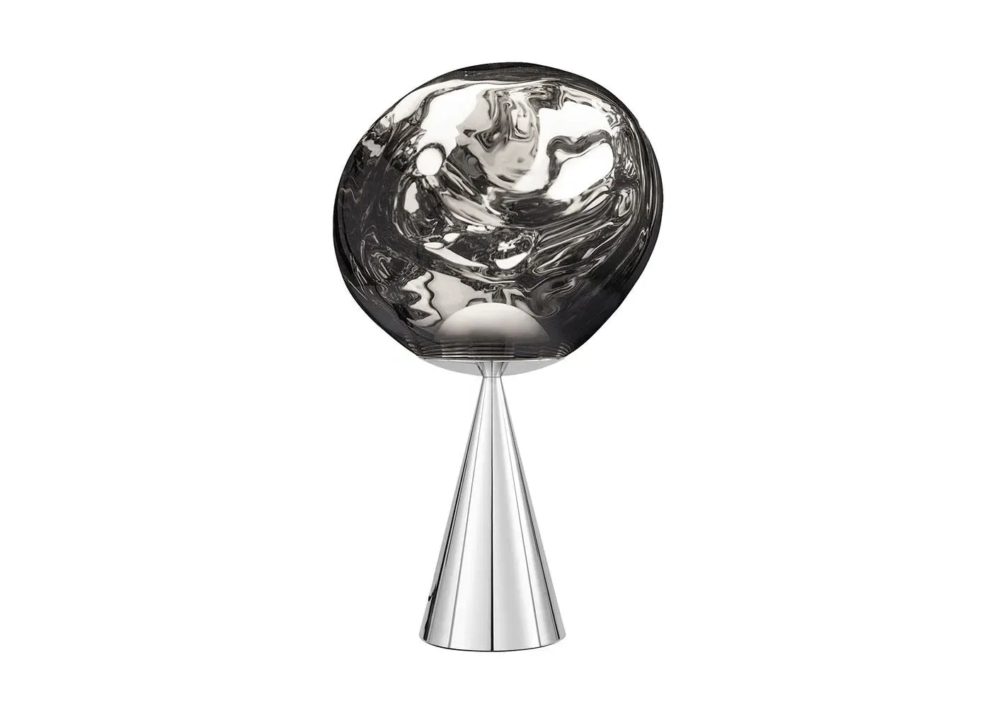 Cone LED Table Lamp with Melt Finish - Silver