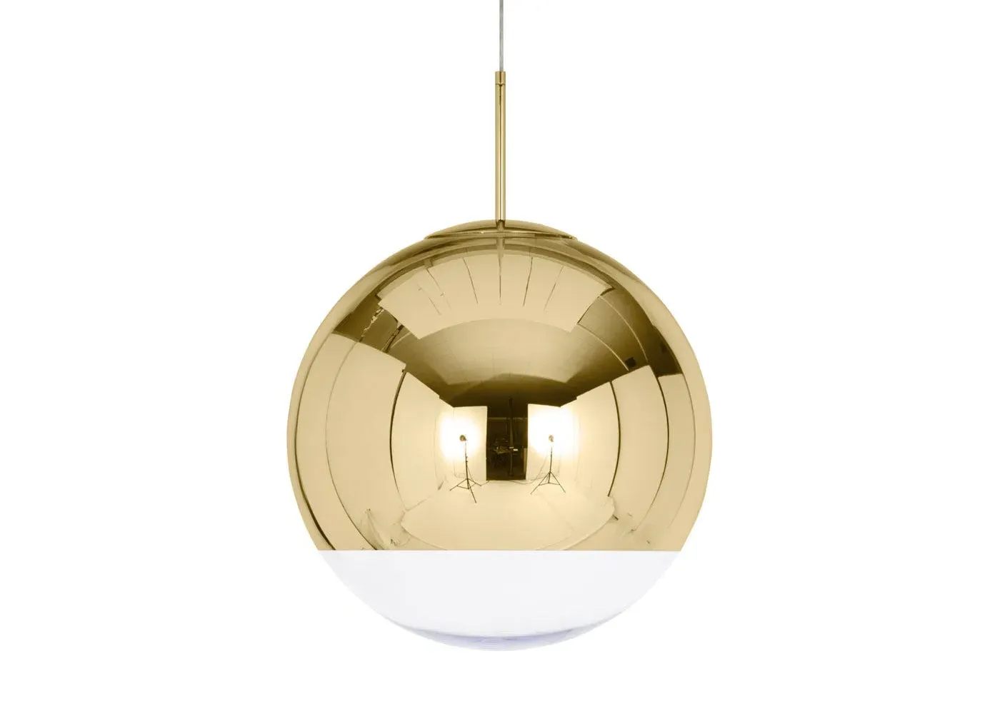 Large Mirror Ball LED Pendant Light - Gold image
