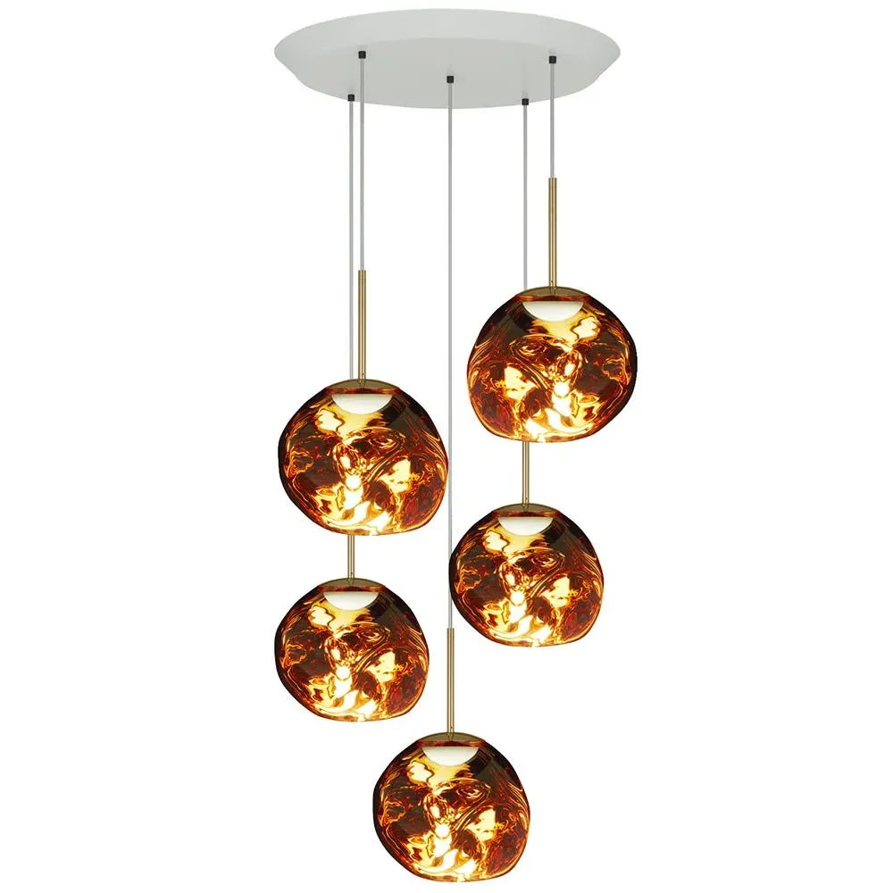 Mini Pendant Light System LED - Gold, Glass