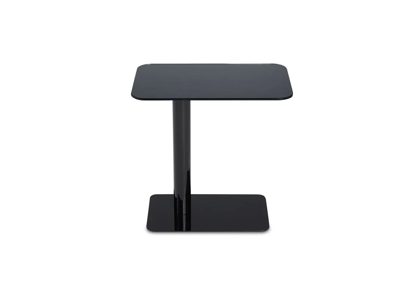 Rectangular Side Table Glass Top - Black, Brass image