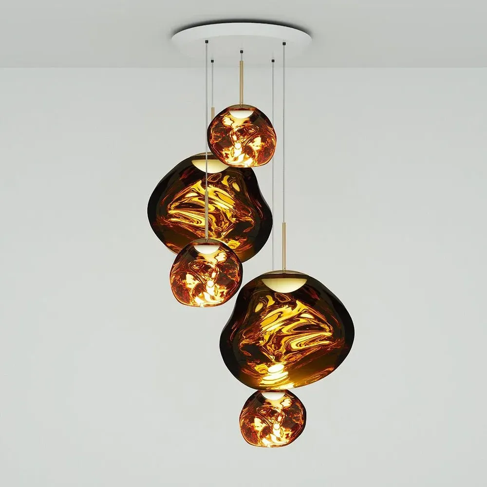 Round Pendant System LED - Smoke, Glass