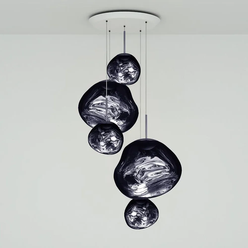 Round Pendant System LED - Smoke, Glass