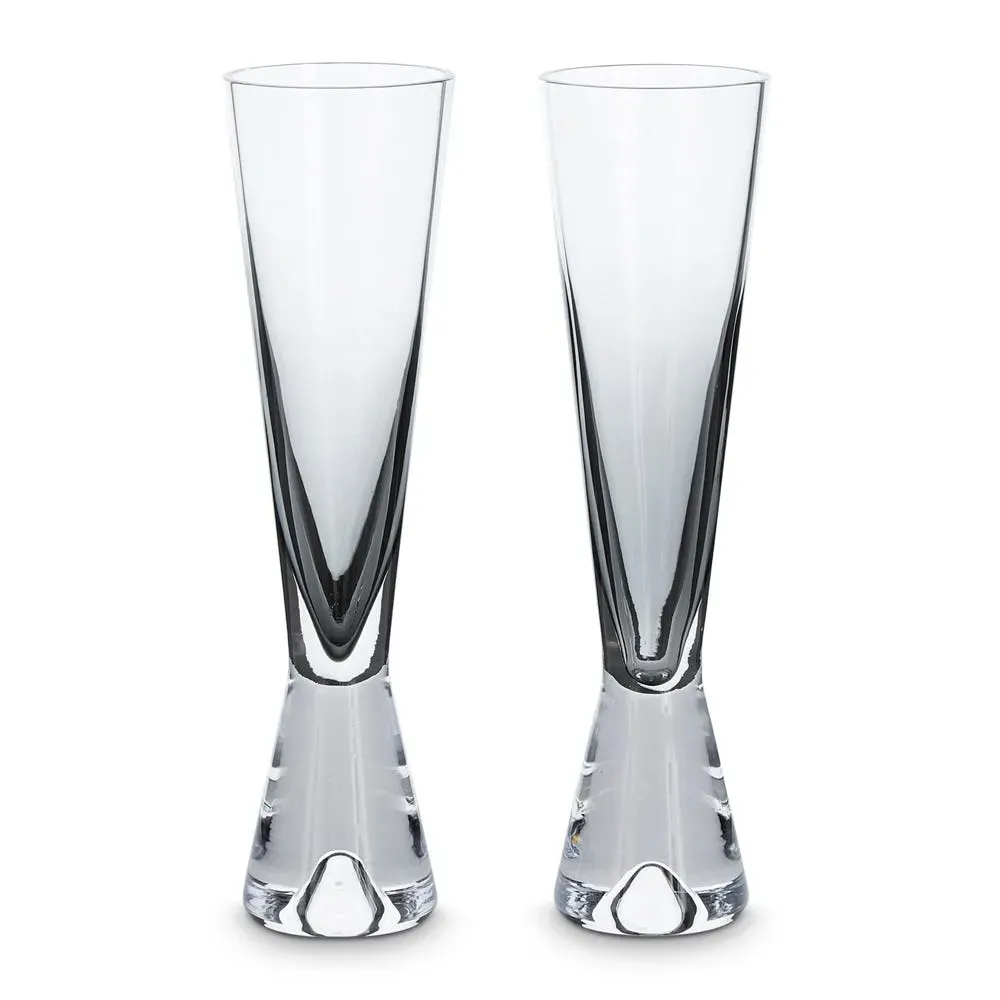 Set of 2 Champagne Glasses - Black Glass image