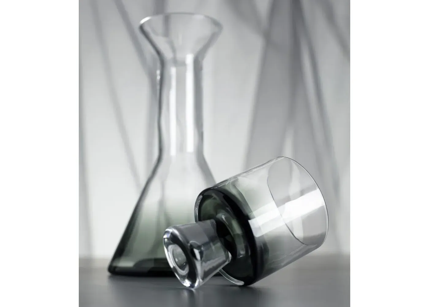 Set of 2 High Ball Glasses - Black Glass