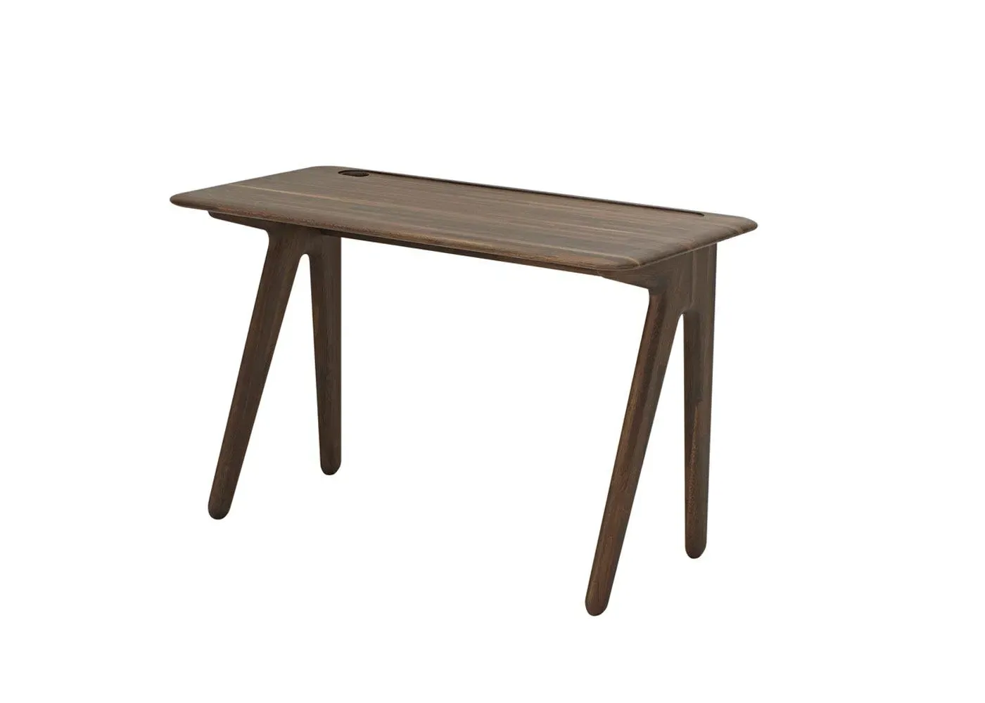 Slab Desk with Cable Management - Dark Wood, Oak image