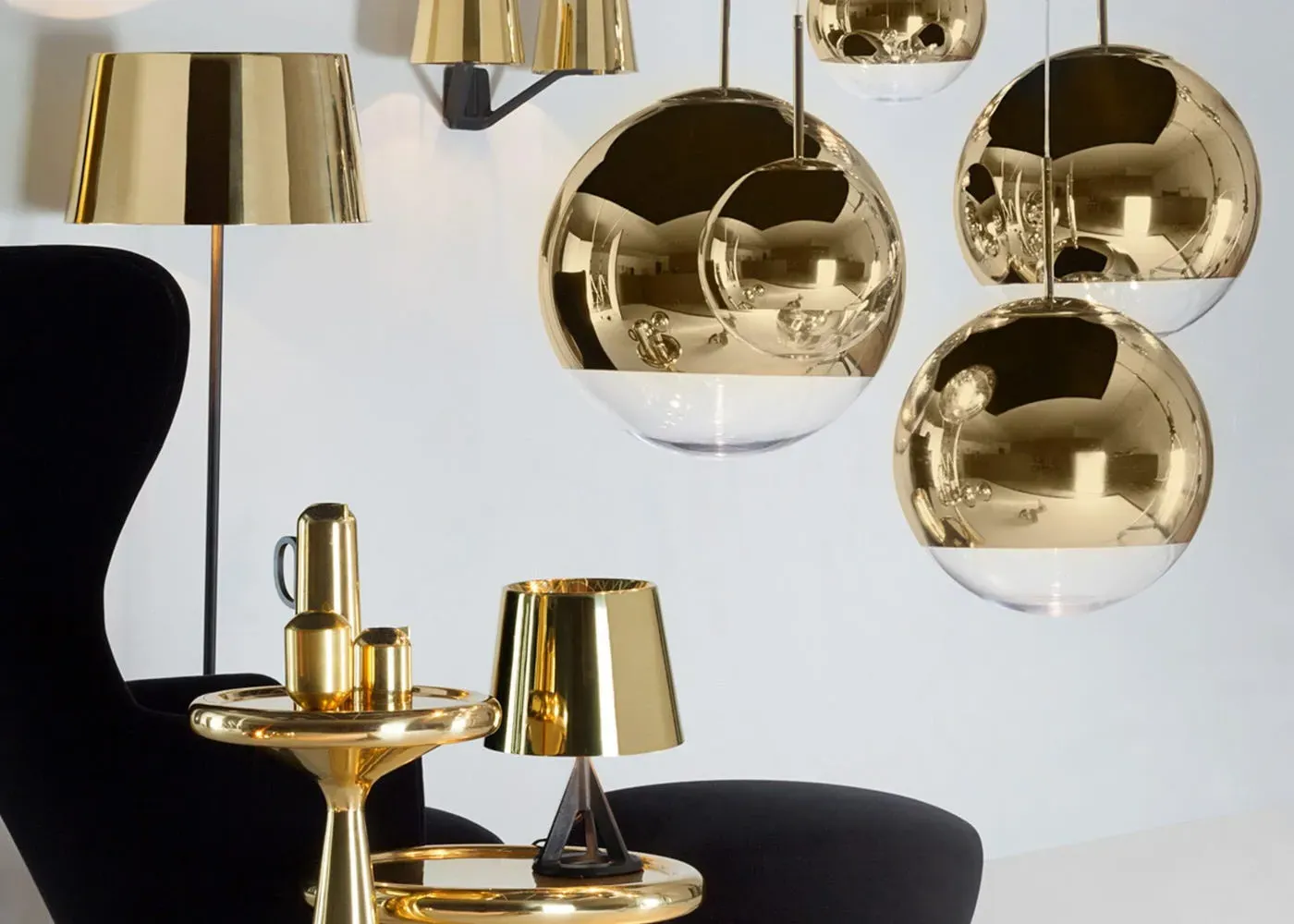 Small LED Pendant Light - Gold, Polycarbonate