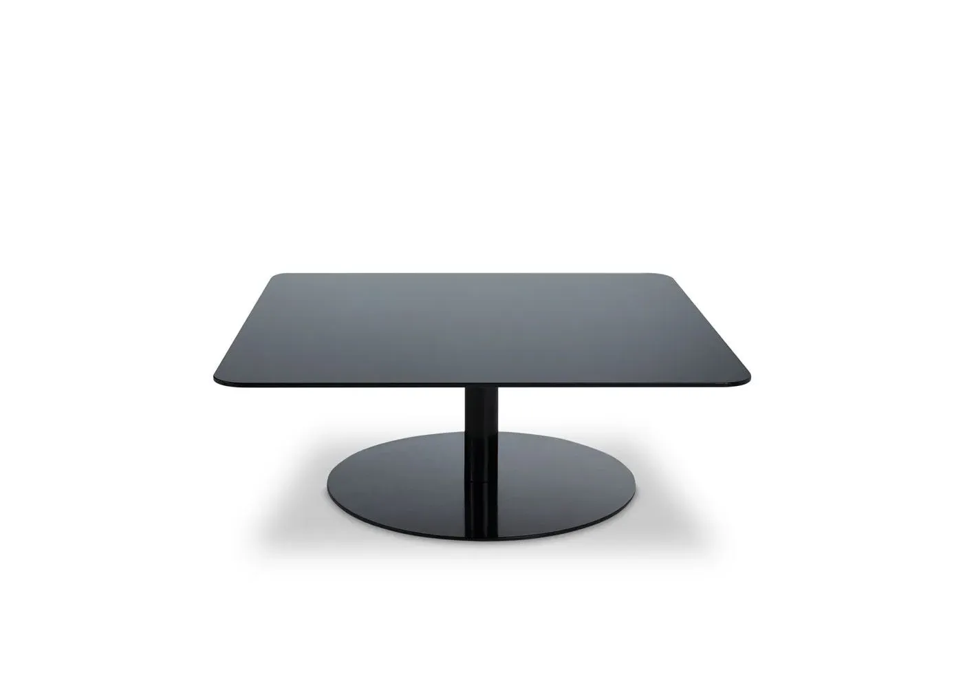 Square Coffee Table Glass Top - Black, Brass