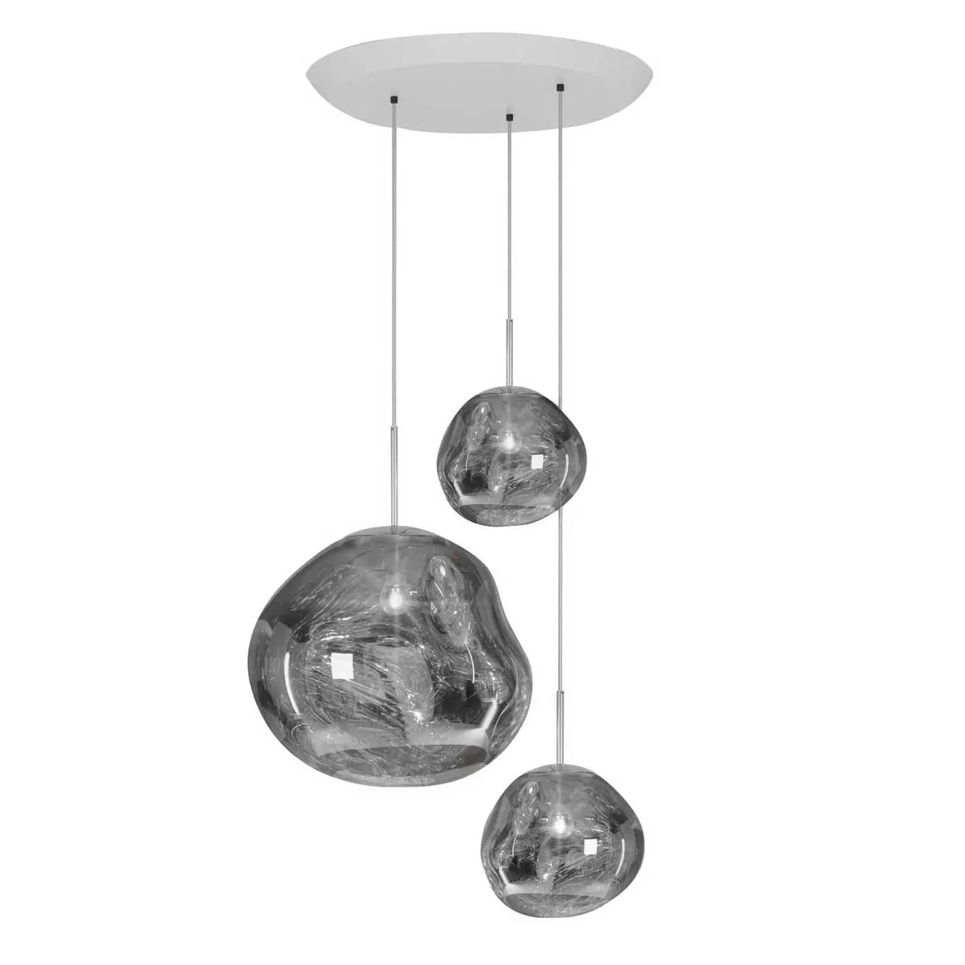 Trio Round Pendant System LED - Chrome, Glass