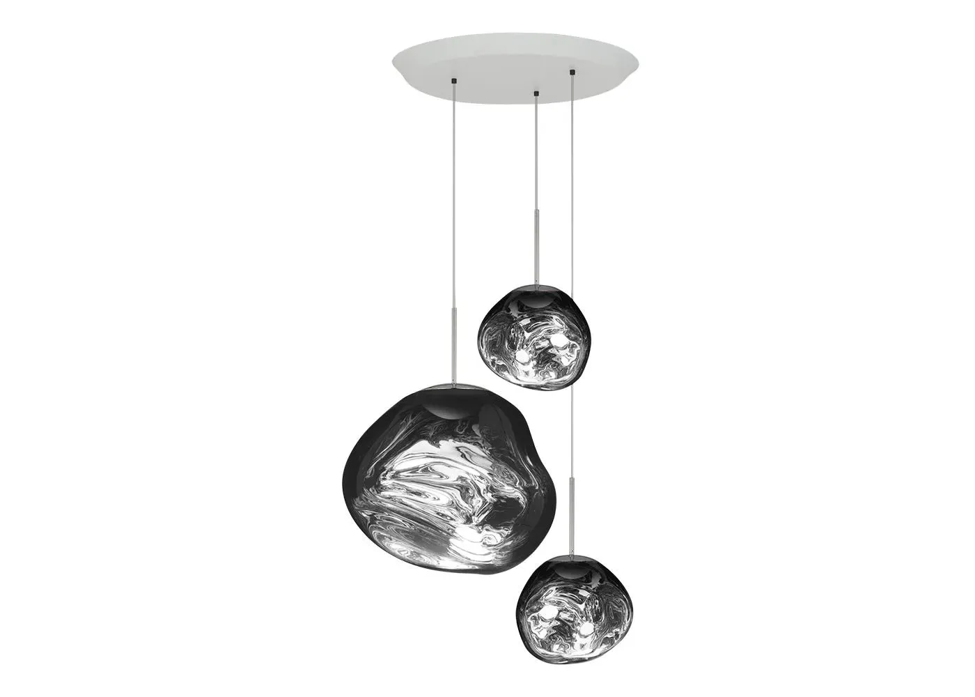 Trio Round Pendant System LED - Chrome, Glass image