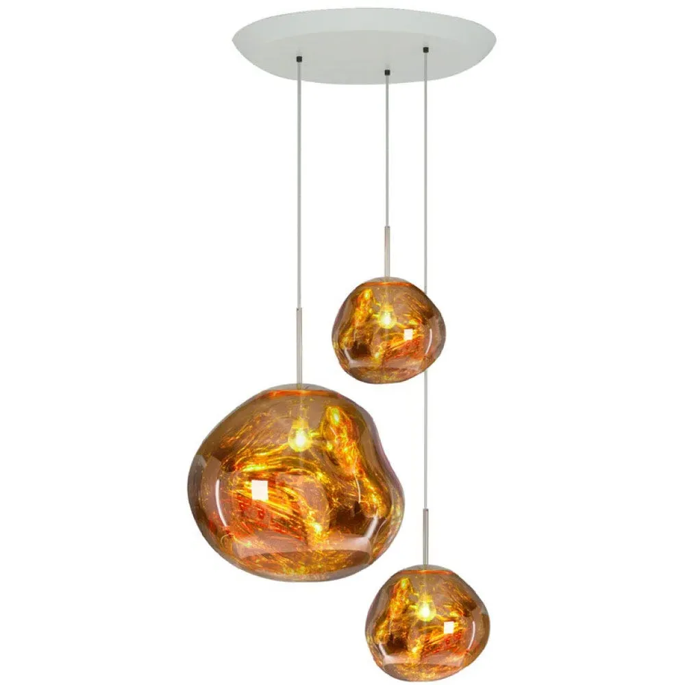 Trio Round Pendant System LED - Gold, Glass