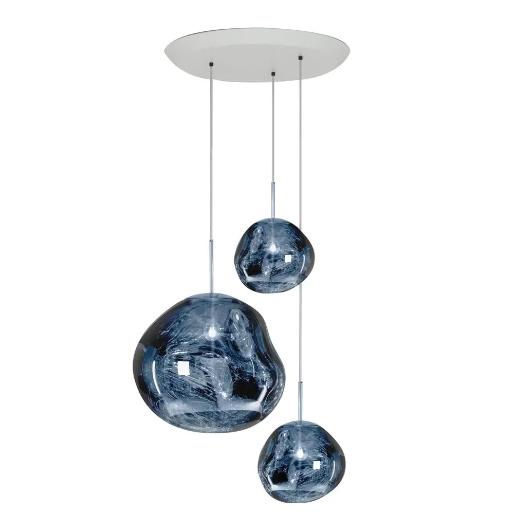 Trio Round Pendant System LED - Smoke, Glass