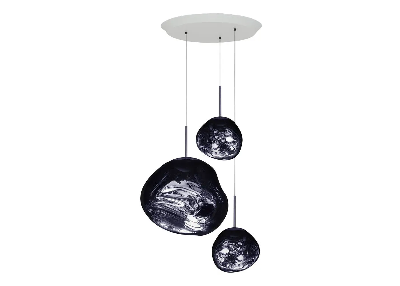 Trio Round Pendant System LED - Smoke, Glass
