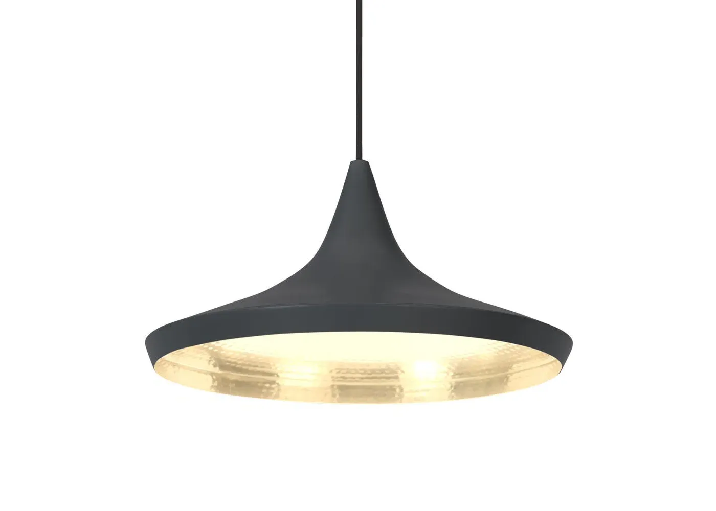 Wide LED Pendant Light - Black, Brass image