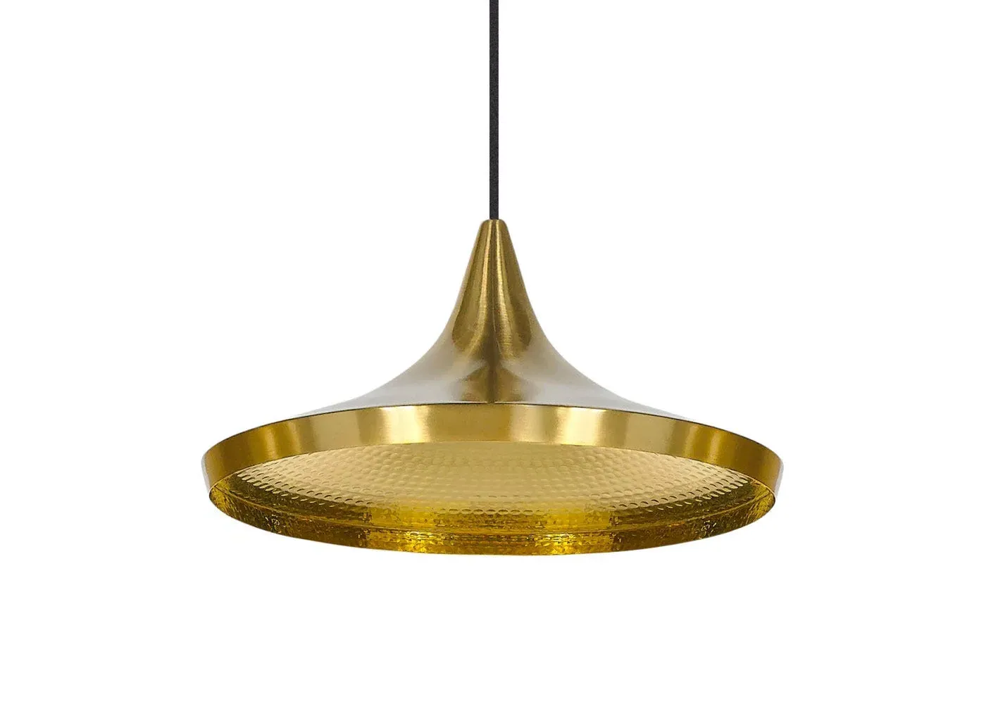 Wide LED Pendant Light - Brushed Brass