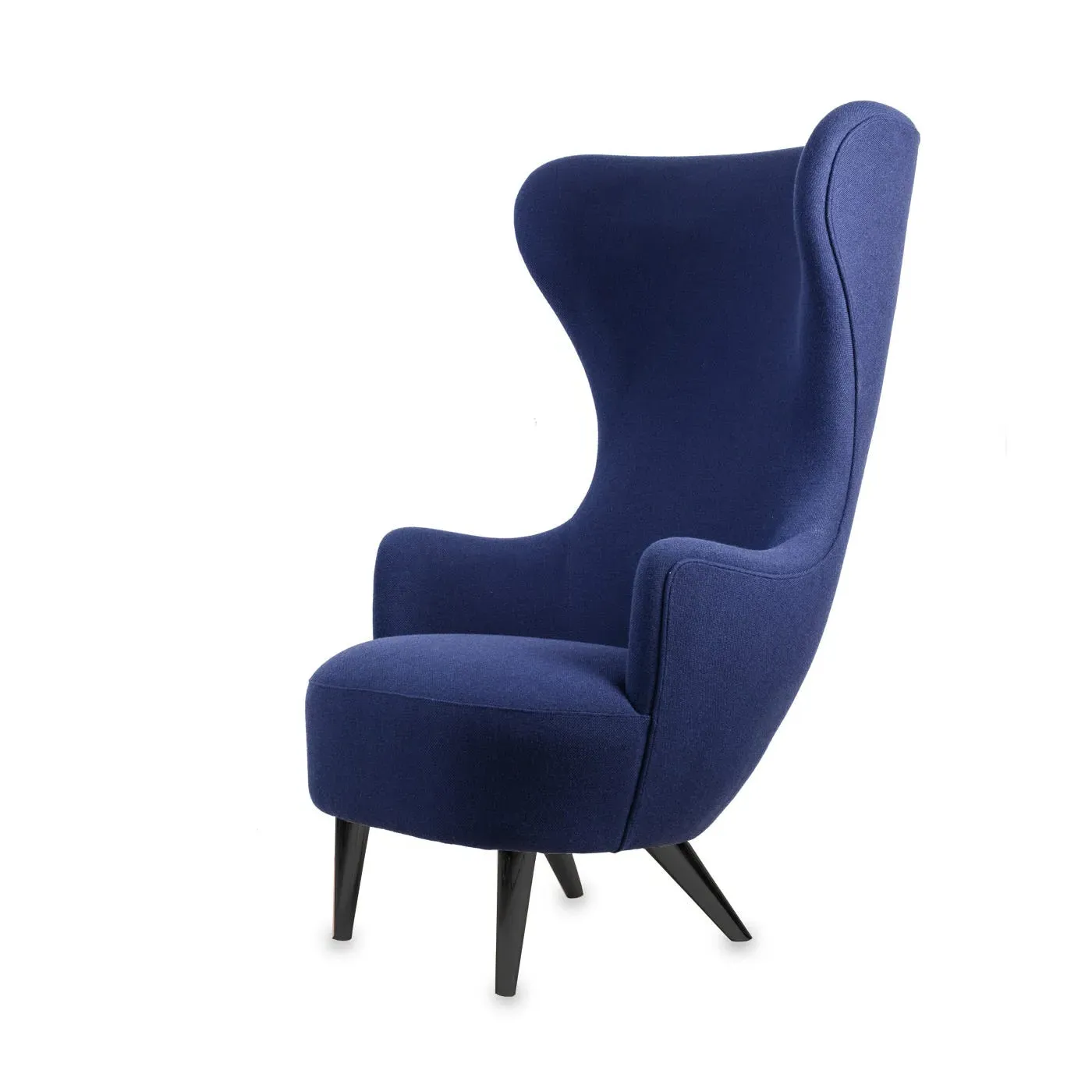 Wingback Chair with Black Legs - Grey, Fabric image