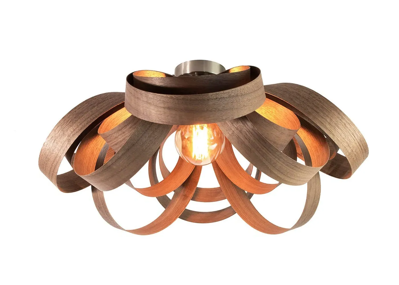 Flush Ceiling Light - Walnut Wood image