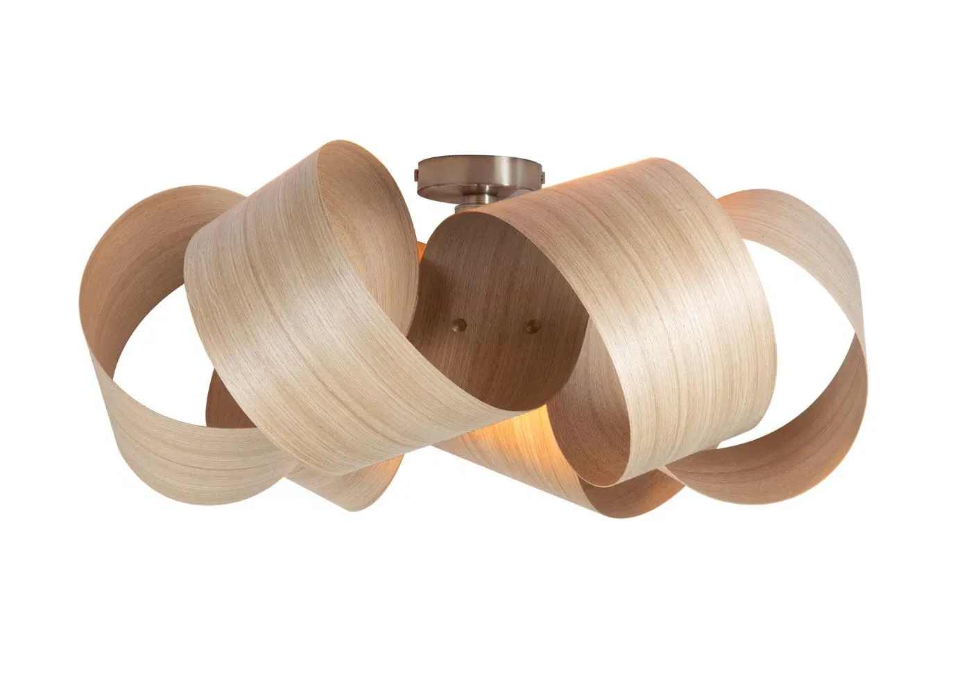 Flush Ceiling Light with Drift Design - Oak image