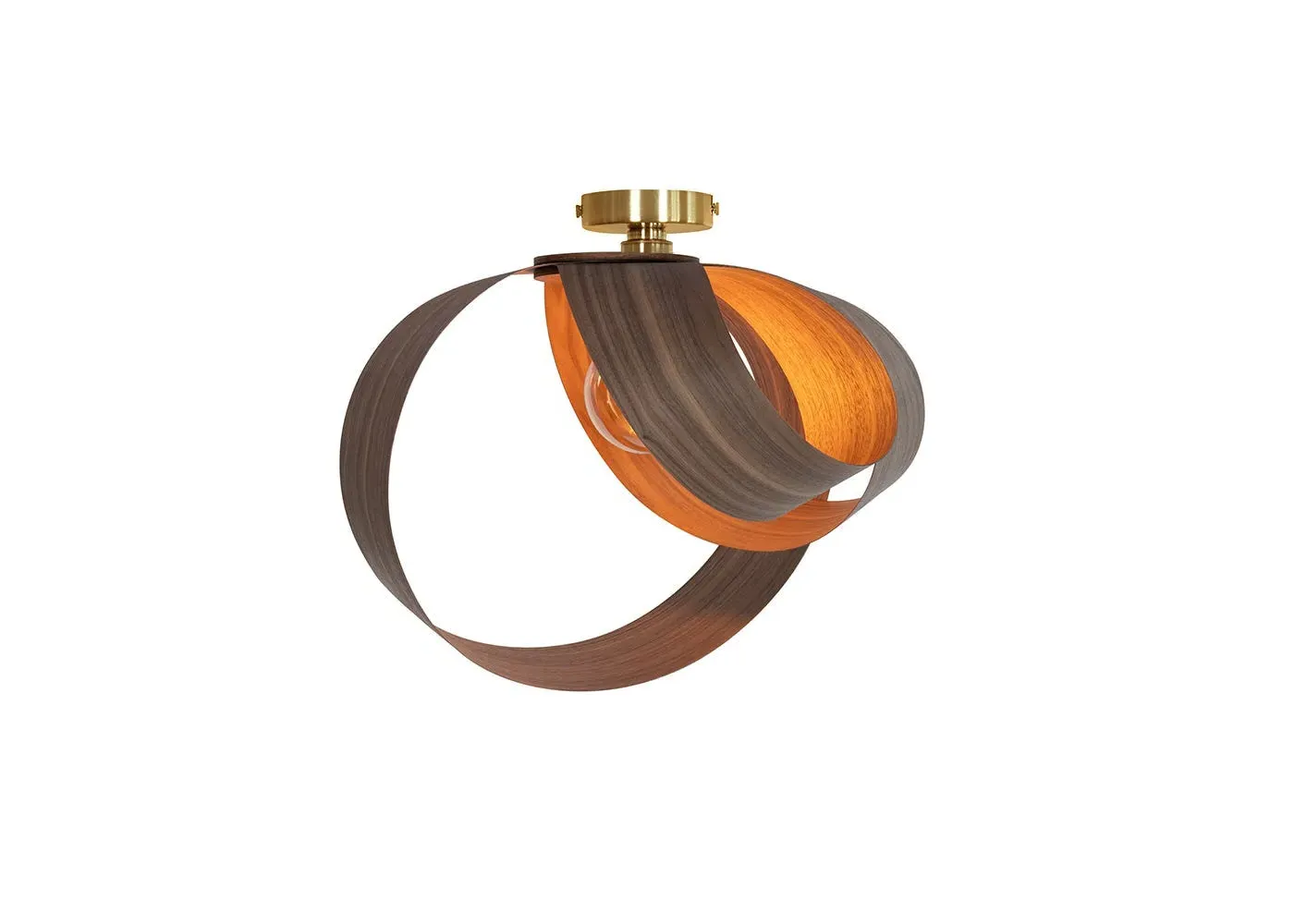 Flush Ceiling Pendant Light - Walnut