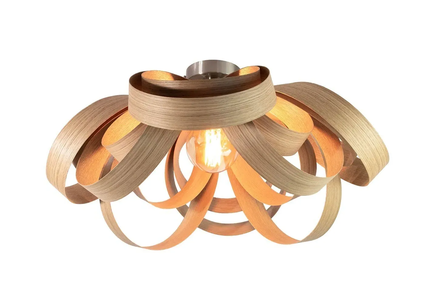 Flush Ceiling Pendant - Oak Wood