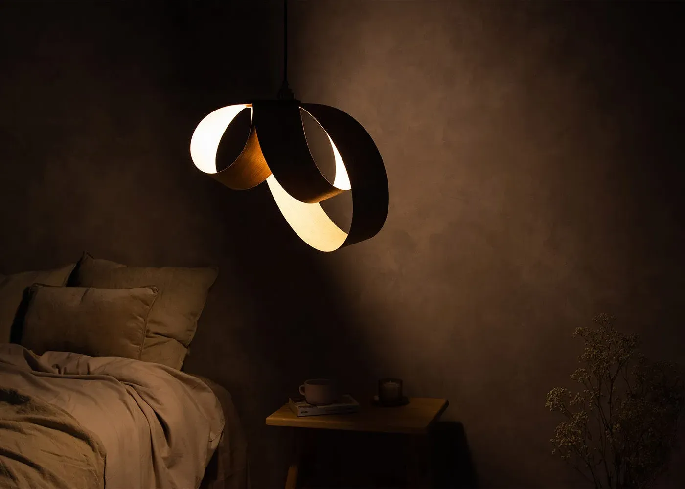 Verso Ceiling Pendant Light - Walnut Wood