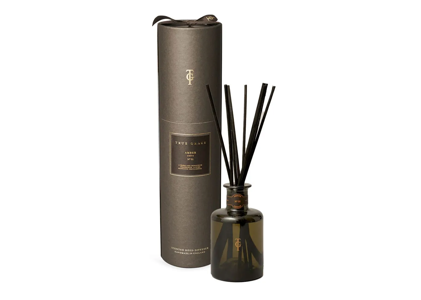 Reed Diffuser with Bottle - Amber, Natural Reed image