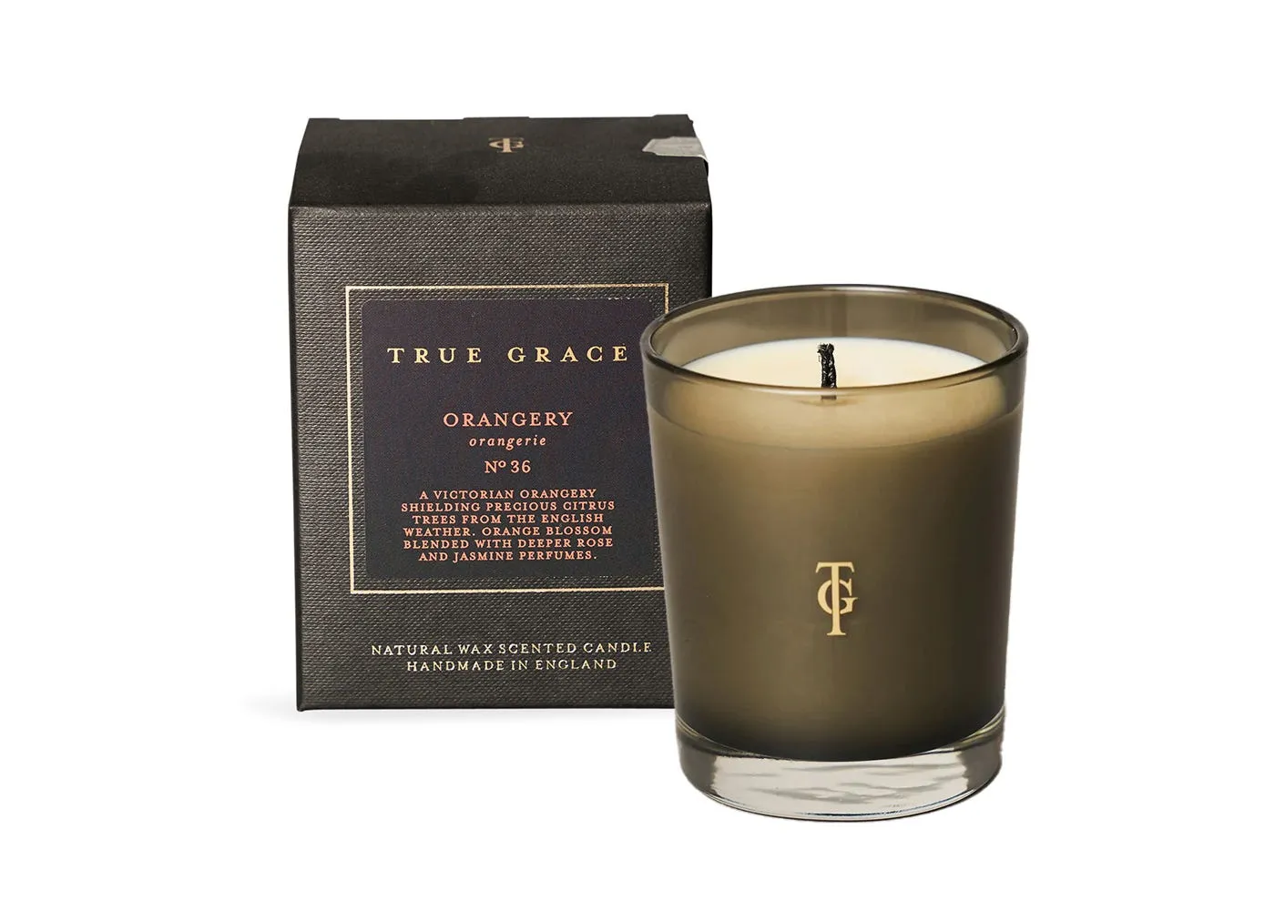 Scented Glass Candle - Orange, Natural Wax image