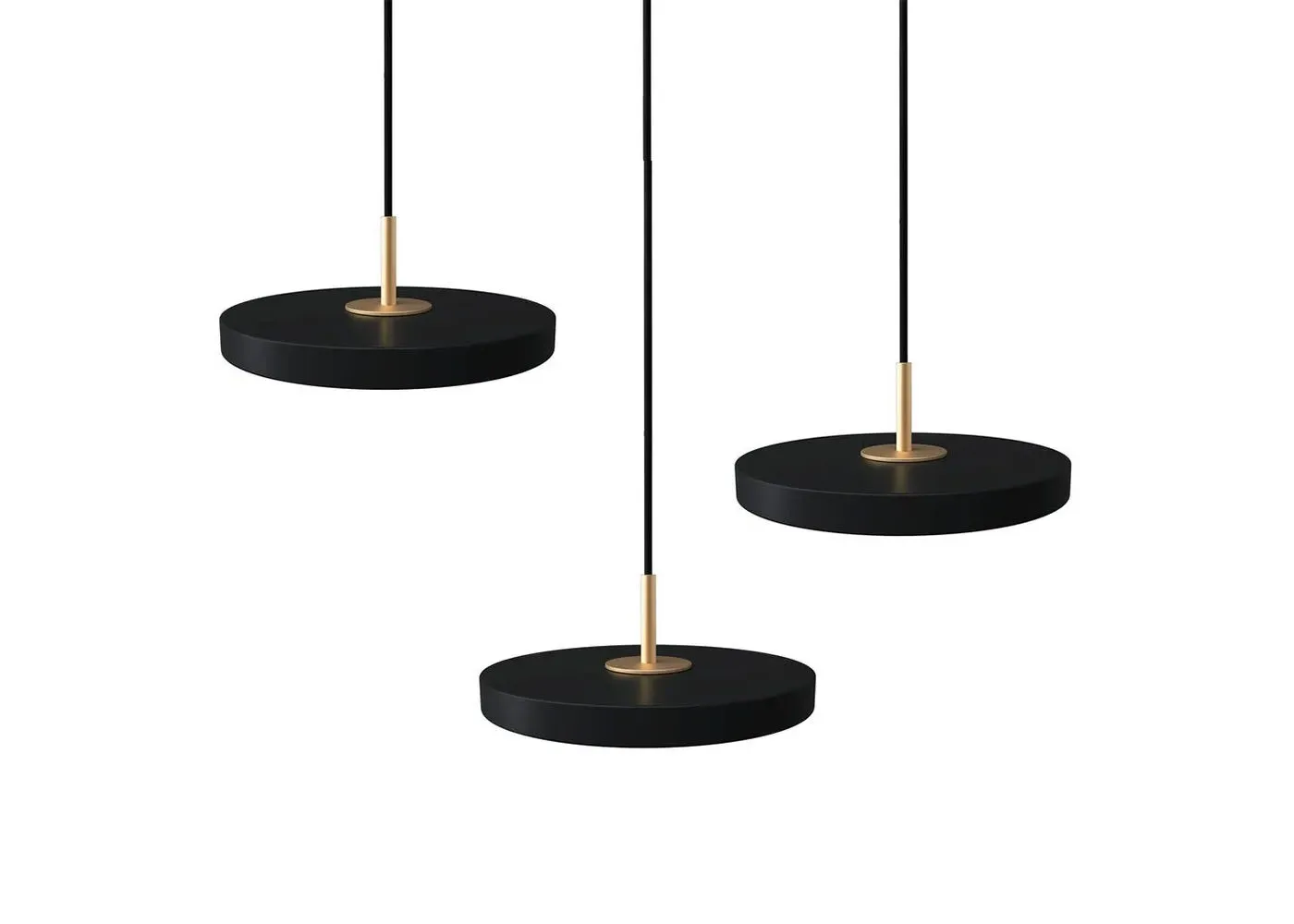 3-Light Cluster Pendant Light - Black, LED image