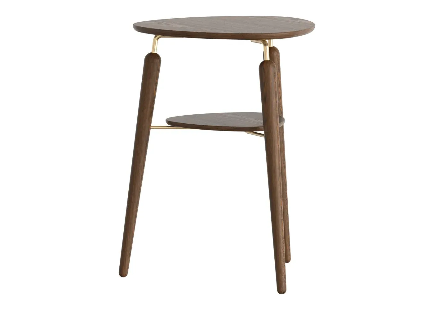 Round Side Table - Dark Oak, Brass image
