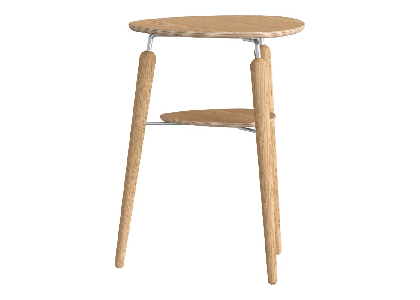 Round Side Table - Oak, Steel